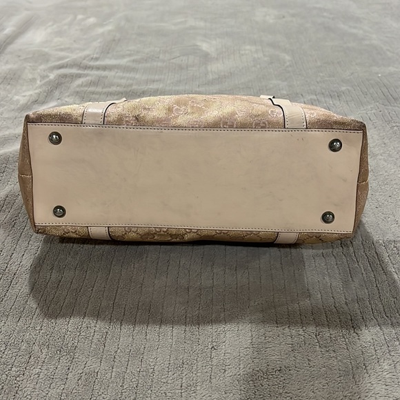 Gucci GG canvas Abbey D-ring tote beige tan gold medium size authentic - Picture 7 of 15